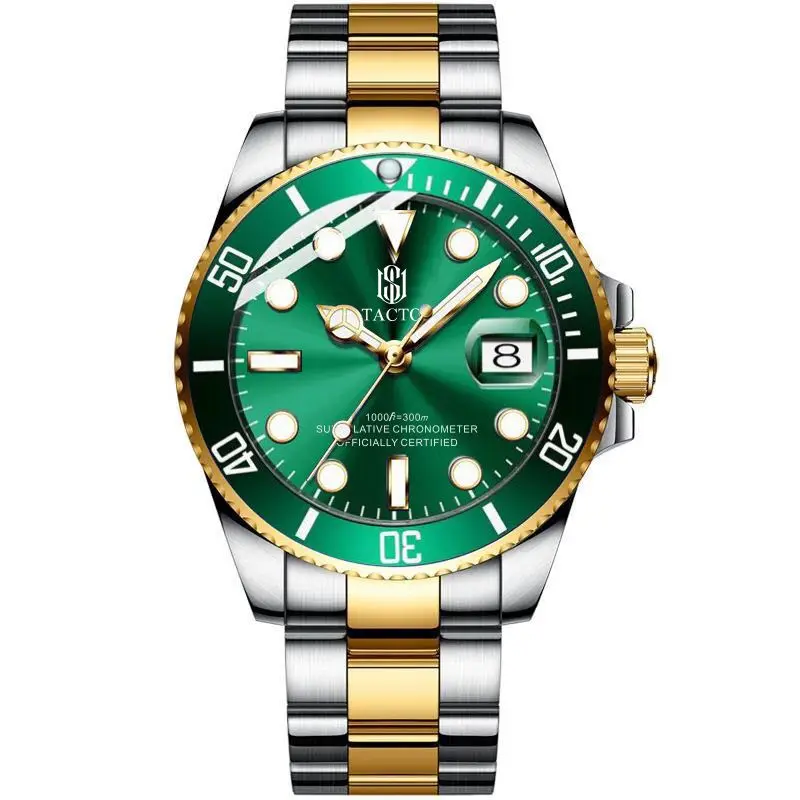 2021 TACTO Mens Watches Top Brand Luxury Gmt-Driver Sports Watches Black Steel Case Rotated Male Wrist Watch Relogios Masculinos 