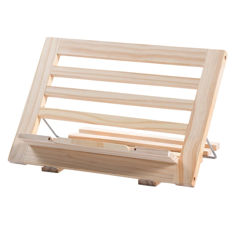 

Cook Book Stand Adjustable Reading Book Recipe Holder Tray with Page Paper Clips Foldable Station for Tablets Laptop