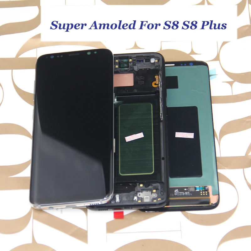 100% протестированный супер AMOLED ЖК дисплей для Samsung Galaxy S8 G950F Plus G955 с сенсорным