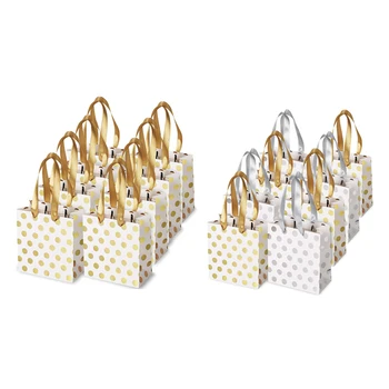 

Small Gift Bags with Ribbon Handles Gold Mini Gift Bag,for Birthday Weddings Christmas Holidays Graduation Baby Showers