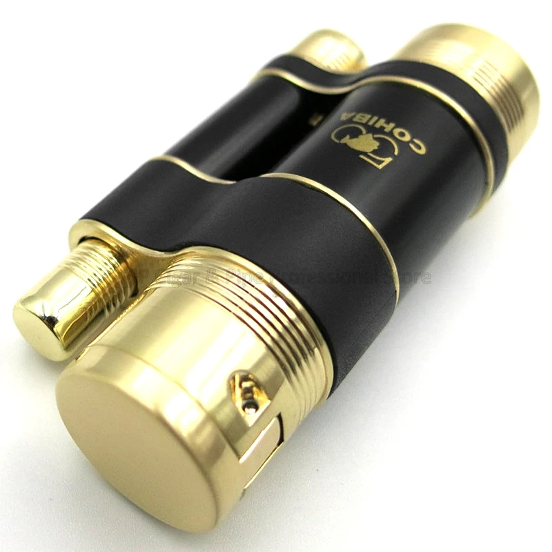 Cohiba Металл 3 синий огонь пламя сигарета зажигалка W/сигары удар Регулируемая пламя курительный инструмент карманный ветрозащитный зажигалка