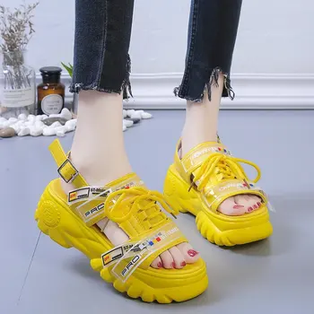 

Sandals female 2020 Summer Fairy wind toe sandals thick bottom sandals