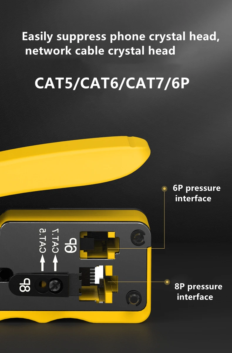 cat5 rj11 rj45 cabeça de cristal extrusão friso cabo rede alicate