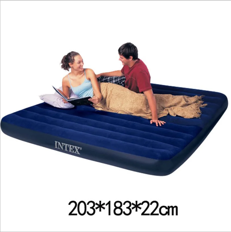 

INTEX Origional Product Institute 68755 Flocked Pull Belt Double Extra Large Inflatable Bed Household School Work Rest for Bed