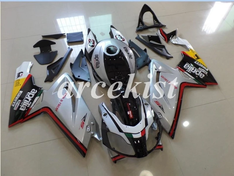 Литья под давлением ABS Полный обтекатели комплект подходит для Aprilia RS125 06 07 08 09 10 11 RS 125 2006 2007 2011 кузов набор серебряных