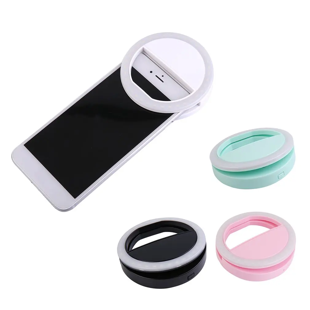 Universal Led Fill Light Ring Selfie Lamp for Phone Portable ClipOn Lamps Women Girl Night Darkness Beauty Enhancing Lights