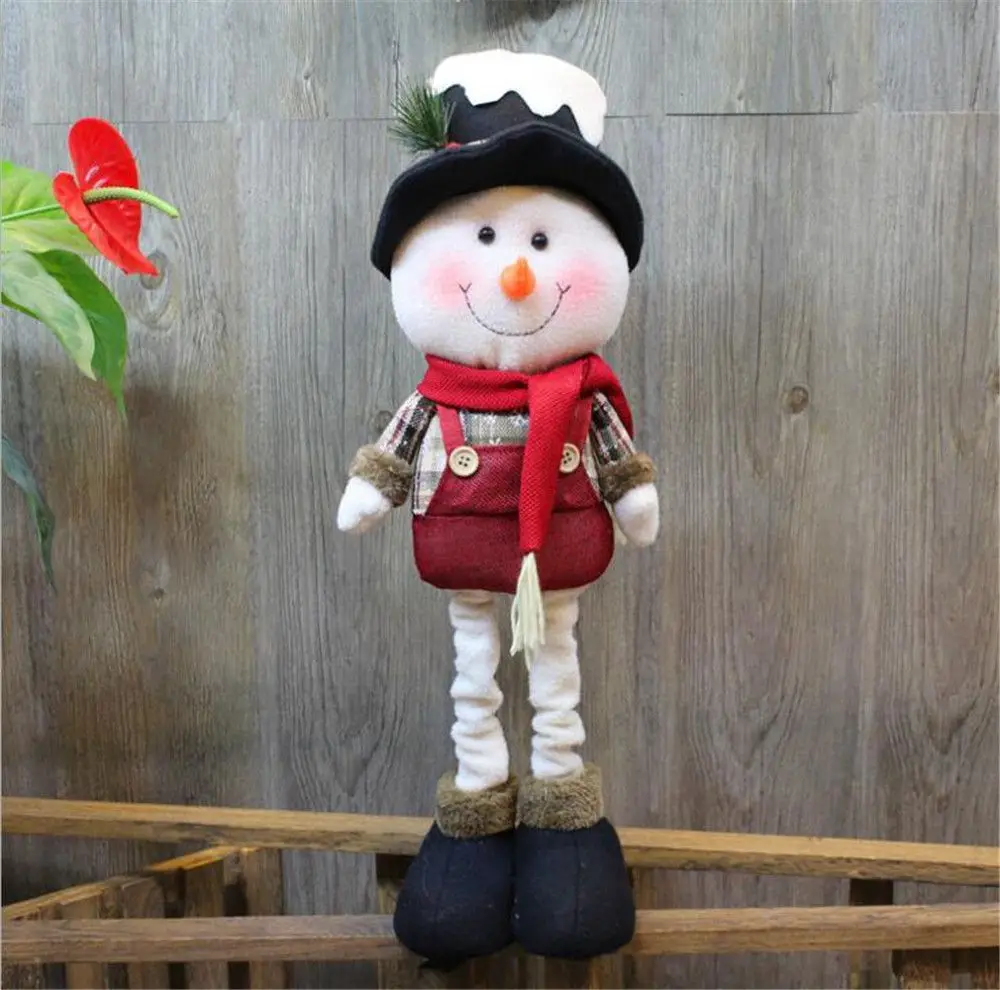 Santa Claus Doll Can Telescopic Standing Christmas Gift Merry Christmas Ornaments Xmas Garden Decoration New Year - Цвет: as pic