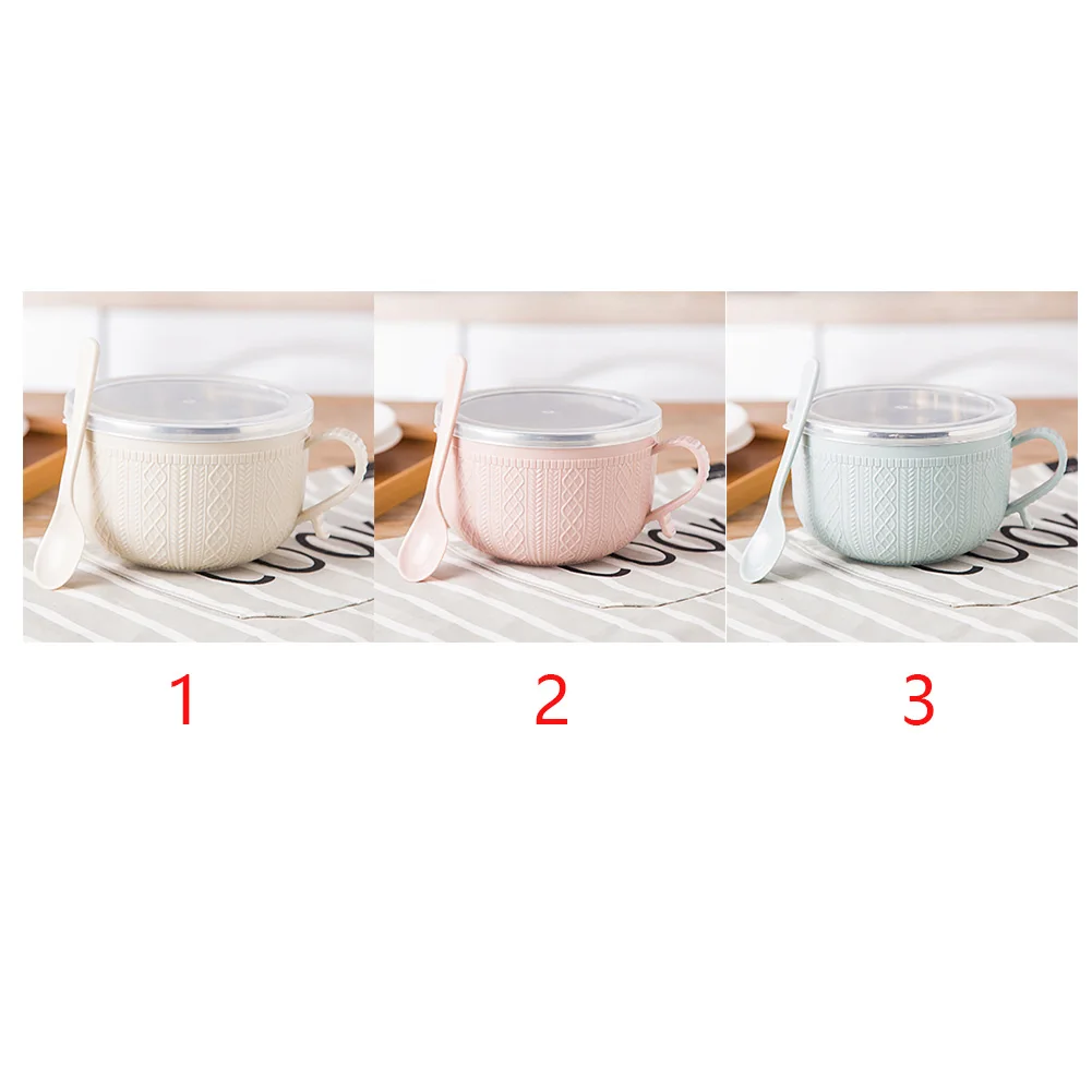 Tableware Noodles Rice Soup Stainless Steel Cartoon With Lid Large Capacity Anti-allergy Lunch Box Household Utensils Bowl
