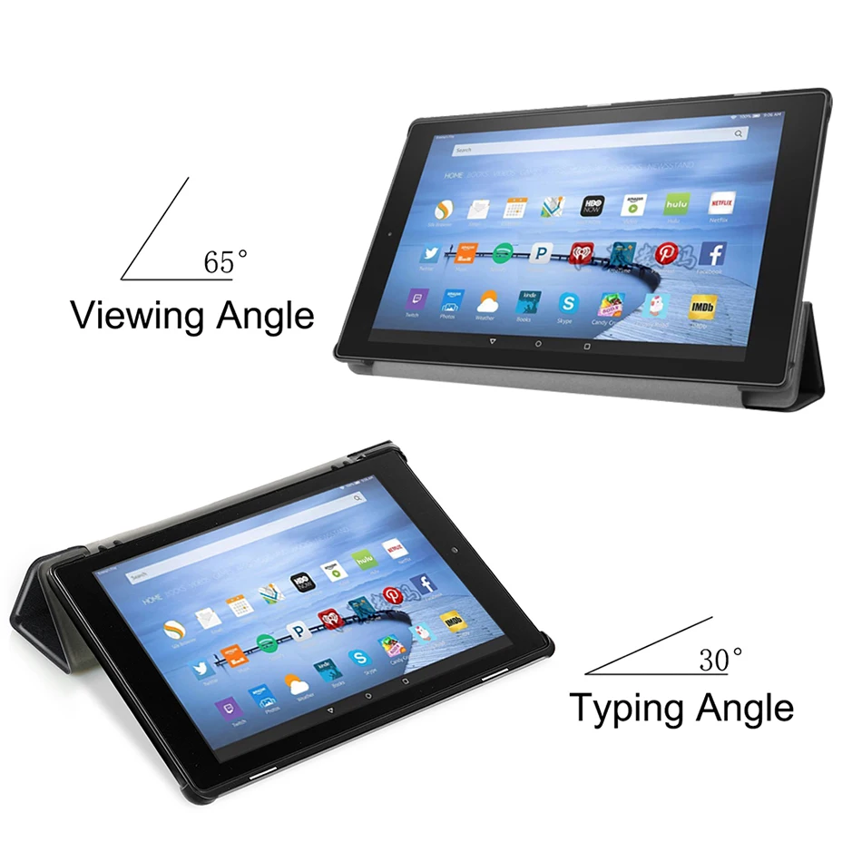 MTT чехол для планшета для Amazon Kindle Fire HD 10 дюймов ультра тонкий из искусственной кожи трехслойный флип-стенд смарт-чехол защитный чехол