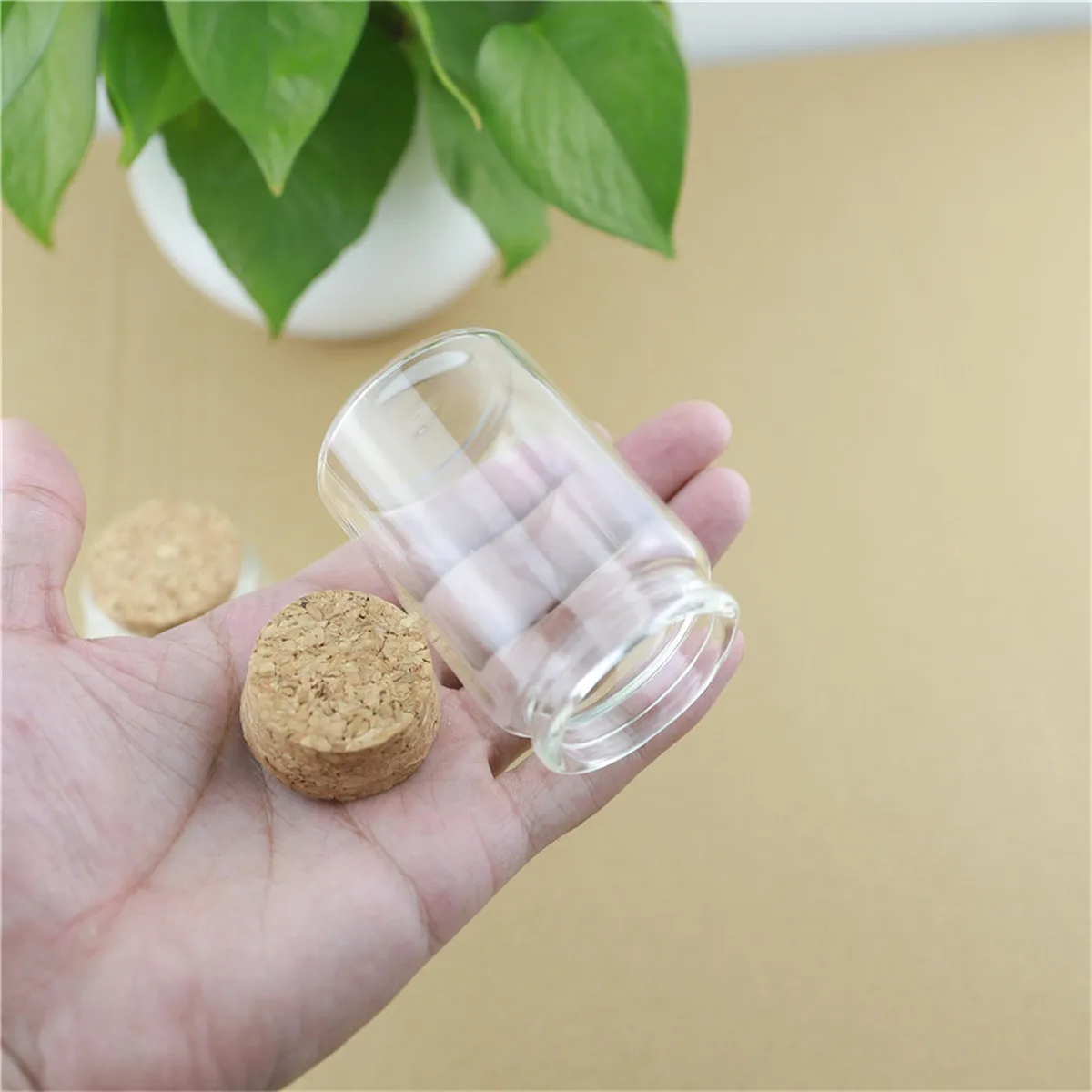 6 pezzi 47*70mm 80ml tappi per bottiglie di vetro tappo per bottiglie  piccanti contenitori per bottiglie di fiala trasparenti vasetti di spezie  in vetro fiale - AliExpress