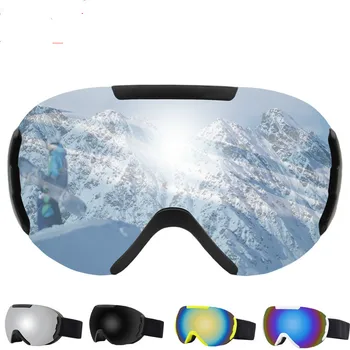 

Anti-Fog Ski Goggles Spherical Frameless Ski Snowboard Double Layers Snow Goggles UV400 Protection Anti-Slip Strap for Men Women