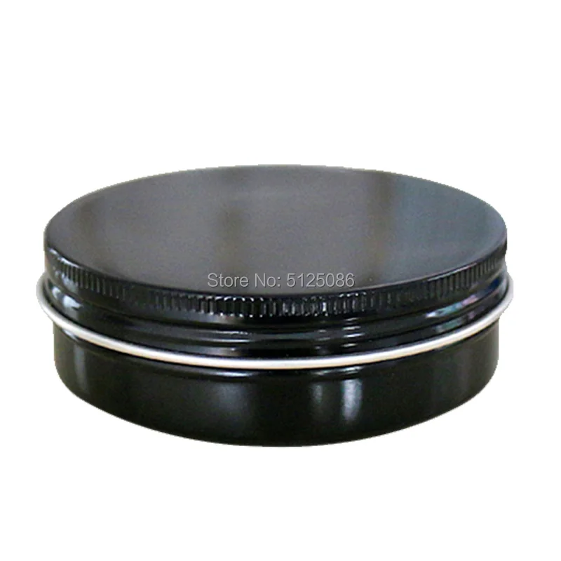 100ml/g Screw Thread Candle Storage Box Cosmetic Mask Cream Refillable Black Aluminum Jar Nail Decorations Lipstick Lipbalm Jars