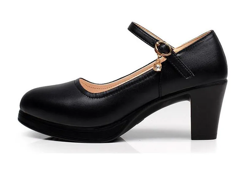 TIMETANGPlus/Size35-43 женская обувь из натуральной кожи г., весенние туфли-лодочки на среднем каблуке, женская обувь на платформе черная обувь, 1203