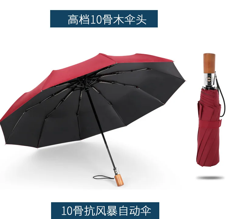 Eight Bone Self-opening Umbrella Three Fold Sun-resistant All-Weather Umbrella Fully Automatic Umbrella Oversized Folding Foreig