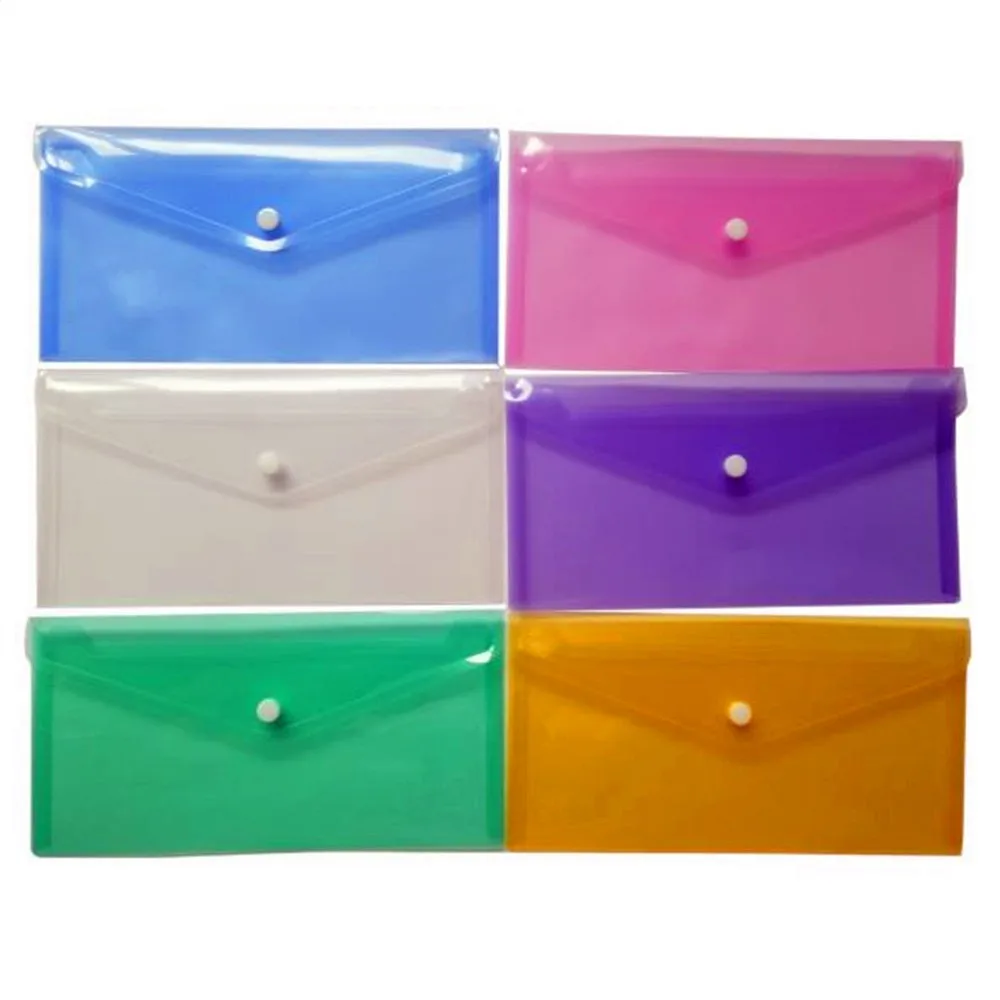 1PCS A6 Clear Document Bag Paper File Folder Portable Stationery School Office Case PP 6 Colors Available Dropshipping