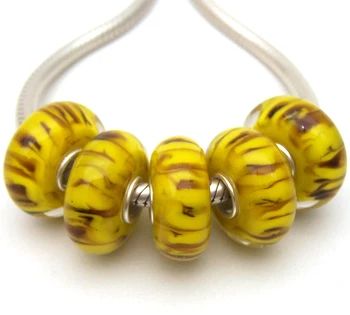 

JGWG2202 5X 100% Authenticity S925 Sterling Silver Beads Murano Glass beads Fit European Charms Bracelet diy jewelry Lampwork