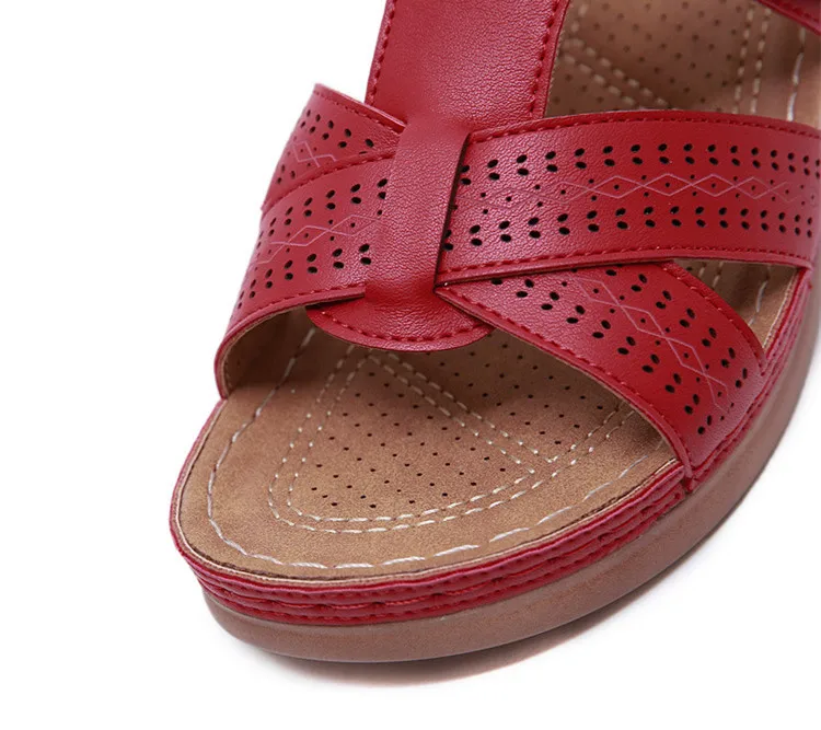 Laamei; летние женские сандалии; износостойкие Нескользящие удобные сандалии в стиле ретро с толстой подошвой; большие размеры
