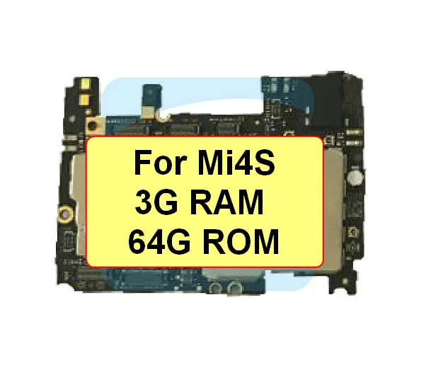 1pcs For Xiaomi 4S Mi MI4S 3G RAM 64G ROM Mainboard Motherboard Mother board Logic Board Replacement | Мобильные телефоны и