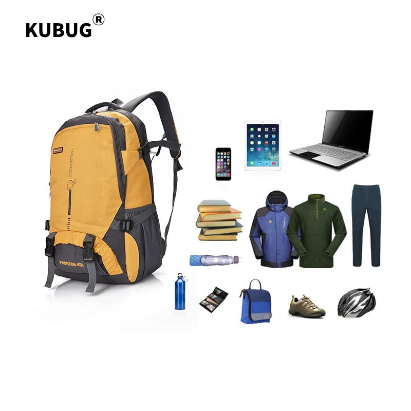 KUBUG 45L большая бейсболка для езды и походов, сумка для путешествий на открытом воздухе, рюкзак для мужчин и женщин, Водонепроницаемый Спортивный Рюкзак Студенческая сумка