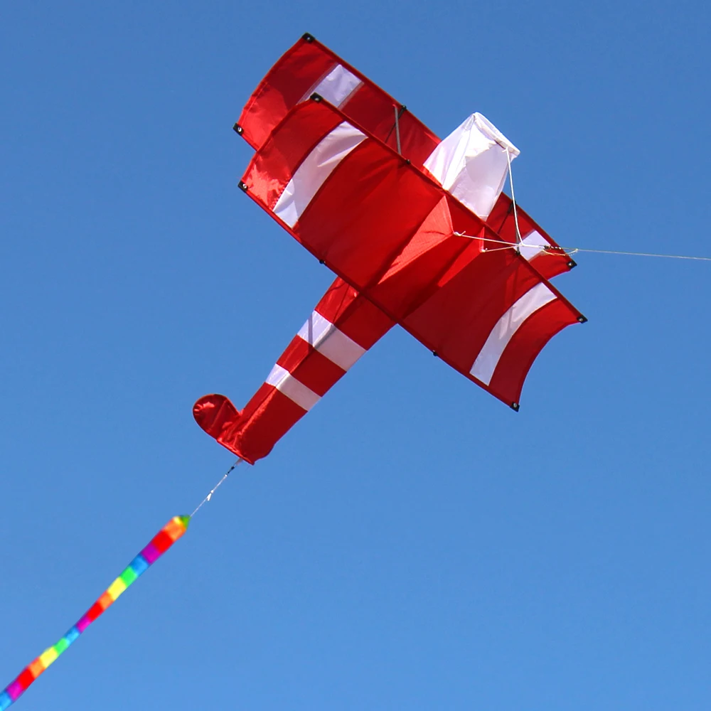 New High Quality 3D Single Line Red Plane Kite Sports Beach With Handle and String Easy to Fly Factory Outlet 2