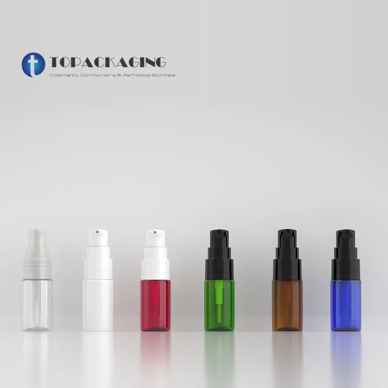 

50PCS*10ML Lotion Pump Bottle PET Plastic Cosmetic Container Small Essential Oil Makeup Packing Empty Shampoo Refillable Vials