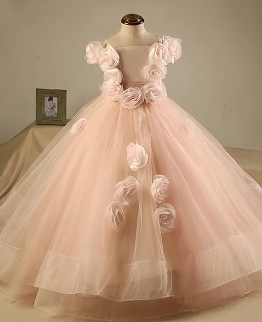 flower girl dresses rose pink