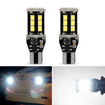 

2pcs Canbus T15 Led W16W Car Backup Reverse Light For Toyota Corolla Camry Prado White High Stop Rear Lamp Bulb Error Free 6000K