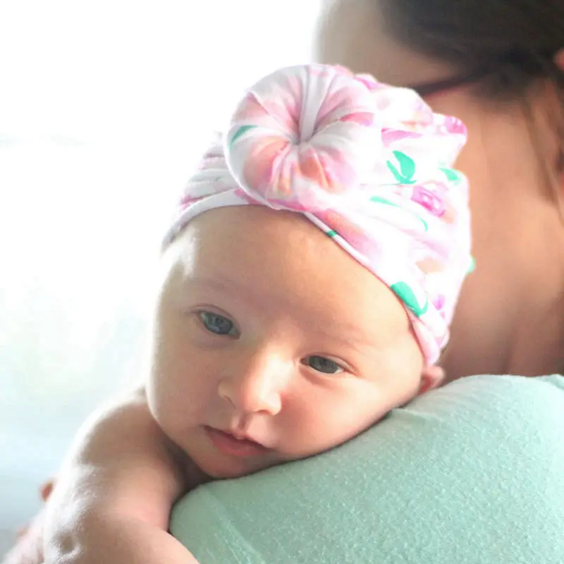 Новые шляпы для девочек BeBe тюрбан капюшон однотонная завязанная шапка для маленьких девочек тюрбан хлопок мягкие милые шапки Новорожденные головы аксессуары