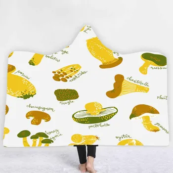 

Mysterious Forest Mushroom Home Sherpa Fleece Blanket Teens Wearable Hooded Throw Sofa Blanket Travel Office Bedding for Girls