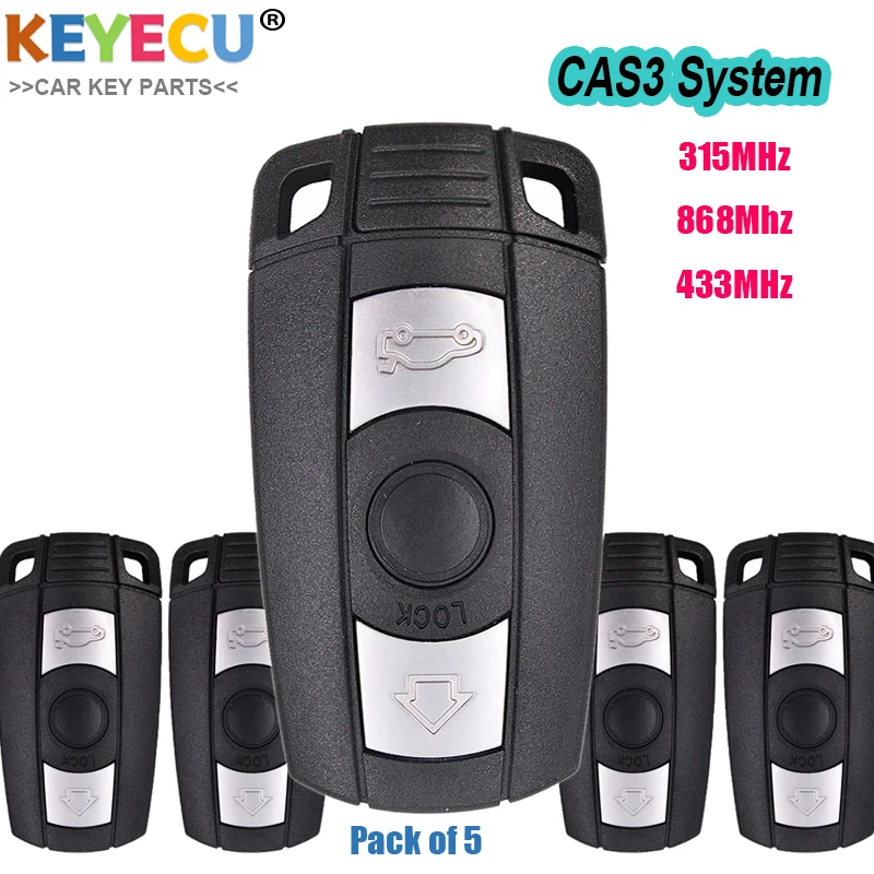 KEYECU 5PCS Smart Remote Car Key for BMW CAS3 System 1 3 5 7 Series X5