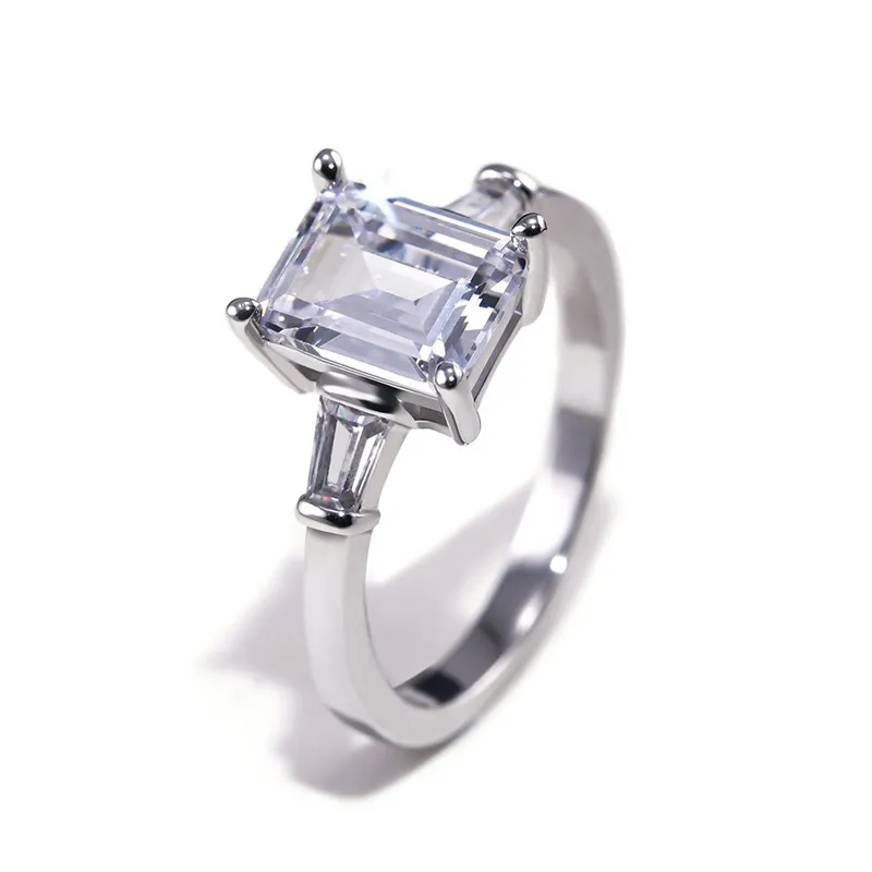 Модное женское серебряное обручальное кольцо классической квадратной формы с цирконом, камень, кольцо, обещающее обручальные кольца для влюбленных женщин