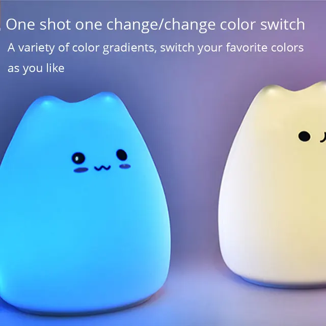 veilleuse tactile LED en Silicone colorée avec capteur tactile – Image 3