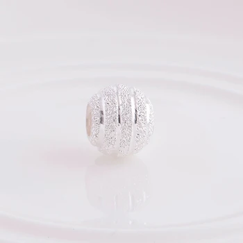 

Matte Round Charms Silver 925 Beads for Jewelry Making Simple Design Ball Fit Charm Bracelet 925 Sterling Silver Jewellery DIY