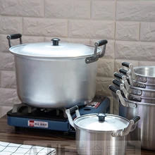 Старая мода бытовой алюминий Горшок большая белая сталь коммерческое приготовление лапши воды газа небольшой утолщение посуда для пикника