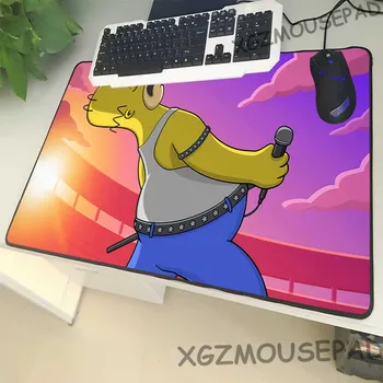 

XGZ Anime Large Size Mouse Pad Lock Side Cartoon Fashion Singer Laptop PC Table Mat Simpson Family Happy To Play Rubber Non-slip