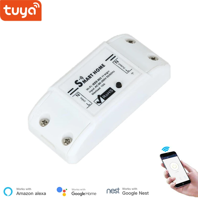 Tuya Wifi Smart Diy Switch, Interruttore Wifi, Trasforma La Tua Luce In Controllo Intelligente, App Smart Life, Google Nest E Controllo Vocale Alexa