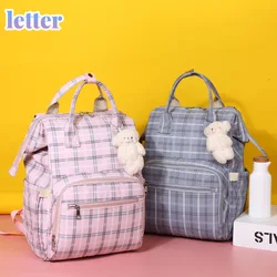 Sac à main à carreaux grande capacité pour maman et bébé, sac à dos de sortie pour couches, nouvelle collection 2021 