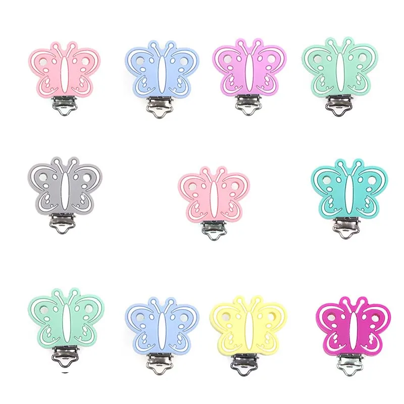 Necklace Silicone Pacifier-Clip Bead-Tool Heart-Accessories Gift Nurs Butterfly Baby-Teething