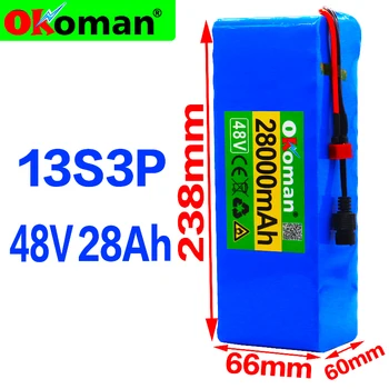 

48v 28Ah 1000watt 13S3P 18650 Battery Pack MH1 54.6v E-bike Electric bicycle battery Scooter with 25A discharge BMS