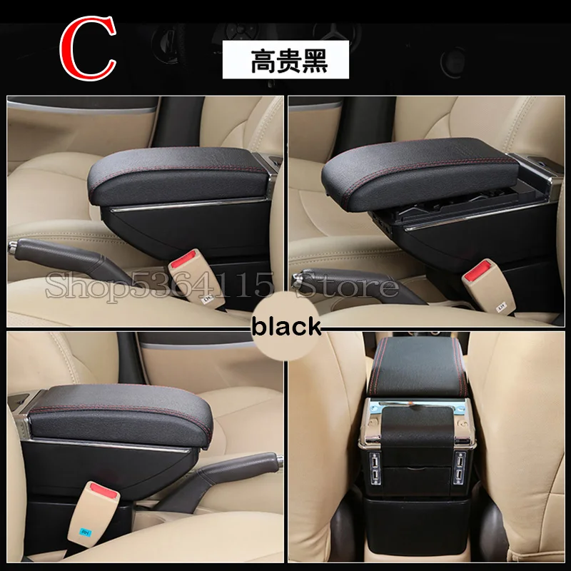 For KIA Rio 4 Rio X-line Armrest Box Central Store Content Box Cup Holder Ashtray Interior Car-styling Accessories - Название цвета: C  black