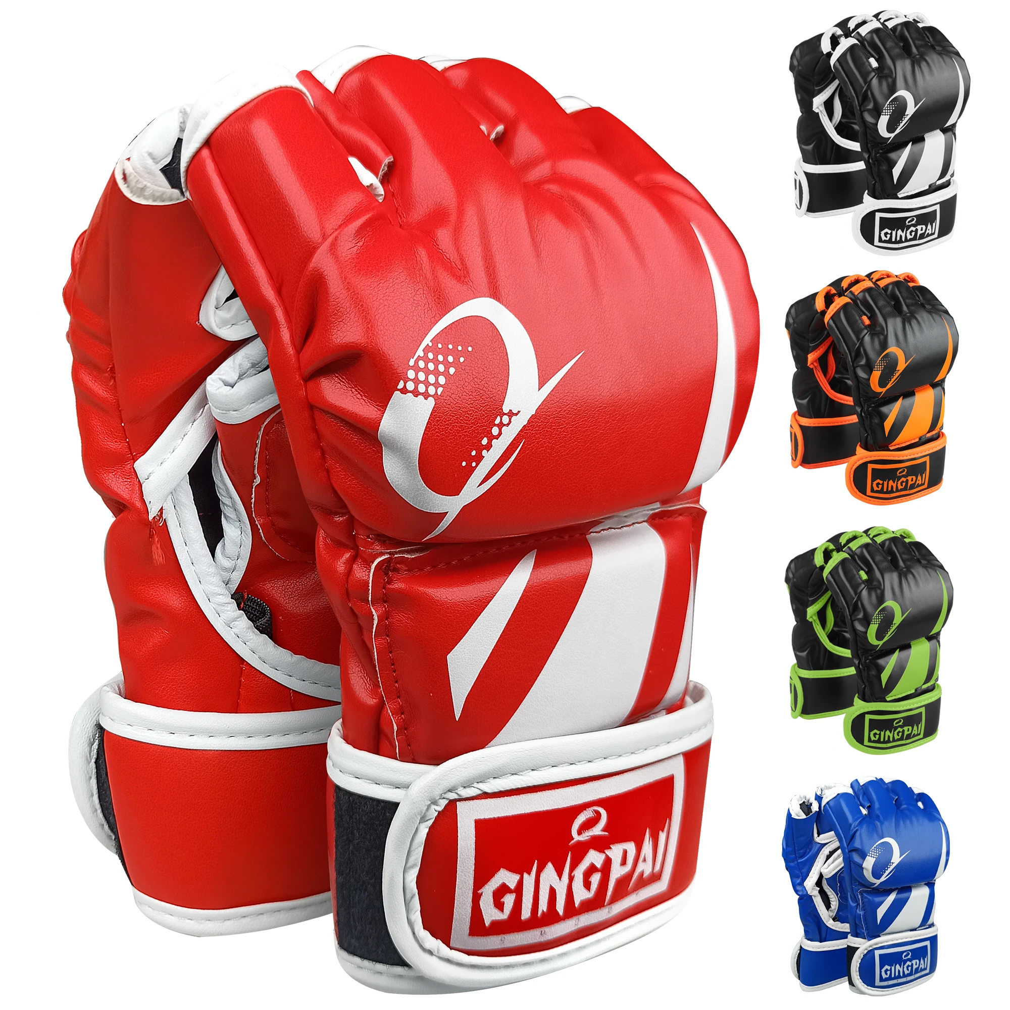 Boxing MMA Gloves Kids Training Half Finger Mitts Sparing Hands Knuckles Protect 