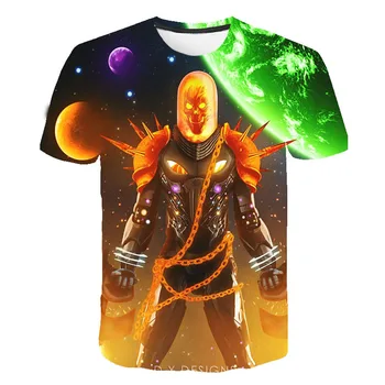 

3D printed cartoon Star Wars children's T-shirt summer fashion crew neck T-shirt boys and girls leisure sports children's T-shir