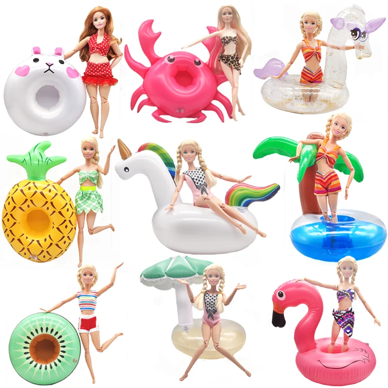 

Handmade for barbie accessories swimming pool doll accessories Swim Party Set fashion Beach Lifebuoy for Children birthday gifts