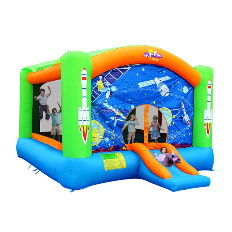 

Free Shipping 4.7m Outer Space Inflatable Mini Bouncer Slide Indoor Playground for kids with Free CE blower