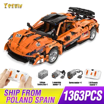 

MOC Technic Series McLaren P1 Orange Racing Car APP RC Model Building Bricks 20087 Power Motor Function Education Toys