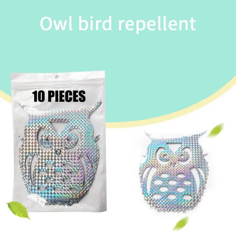 10PCS/pack Bird Repellent Scare Device Fake Owl Hanging Reflective and Holographic Woodpecker