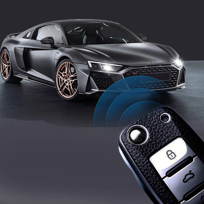 Leather Car Key Case Full Cover Protection Bag for VW Volkswagen Polo Tiguan Passat Golf Jetta Lavida Skoda Octavia key case