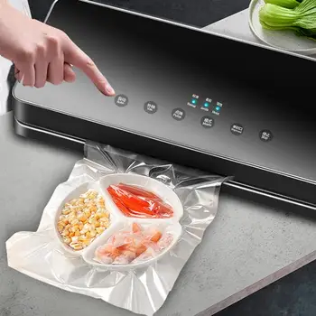 

30cm Electric Automatic Vacuum Sealer Household Food Preservation Packaging Machine for Home Kitchen Shop with US Plug (Black)