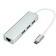 USB 3,1 USB-C Тип C 10/100 Мбит/с Gigabit Ethernet Rj45 сетевой адаптер с 3 портами(стандарт 3,0 сетевая карта для MacBook