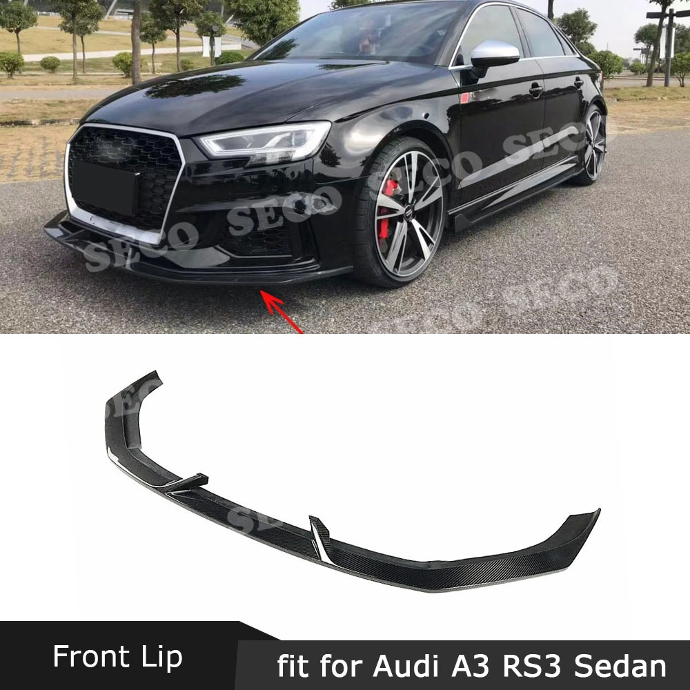 Для Audi A3 RS3 базовый Седан 4 двери 2017 2018 углеродное волокно передний бампер губа